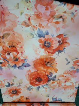 Preview: Baumwolljersey Lena große Blüten - Mohnblume - pink - rosa - orange