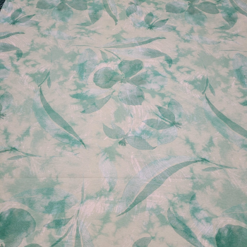 Baumwolljersey Lena Blätter in aquarelloptik / Batik grün