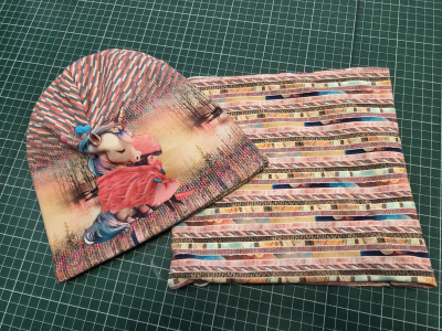 Beanie - Set zum Wenden mit Einhorn - KU 46 -50