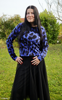 Preview: VORBESTELLUNG! - French Terry Monsta by Thorsten Berger - Kombi mit Leo - Print in blau