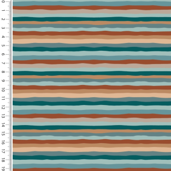 Baumwolljersey Toff Knitting - Wave Stripes - Wellen - Streifen grün - braun - beige