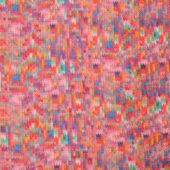 Preview: Doubleface  Fleece Jackenstoff mit Strickoptik in bunt