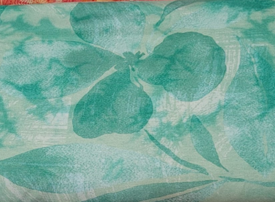 Preview: Baumwolljersey Lena Blätter in aquarelloptik / Batik grün