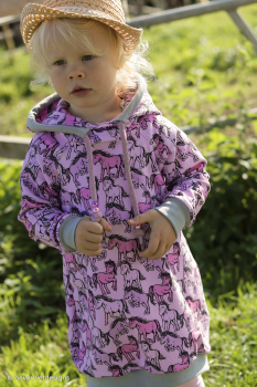 Preview: Free Horses by Steinbeck - French Terry mit Pferden auf rosa