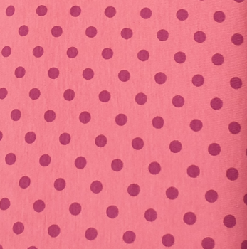 Baumwolljersey Punkte rosa - fuchsia