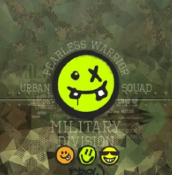 Preview: Baumwolljersey Panel Smileys und Camouflage - Digitaldruck