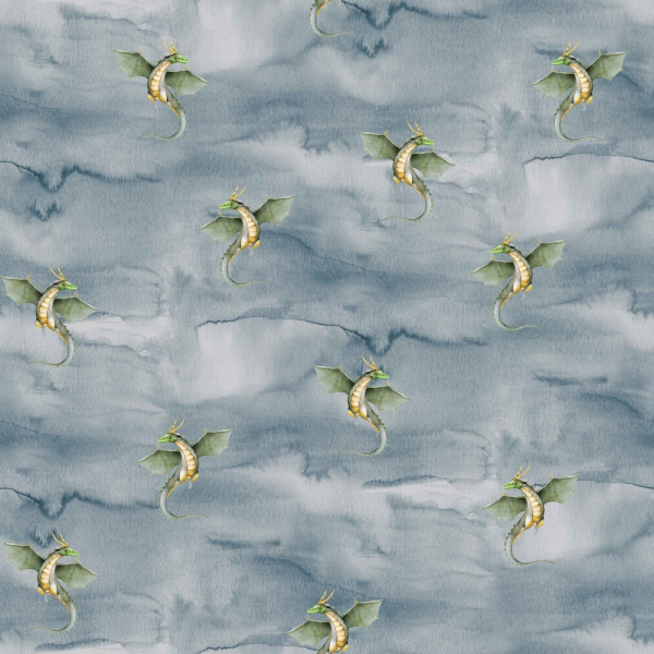 Baumwolljersey Dragons - Drachen - Digitaldruck