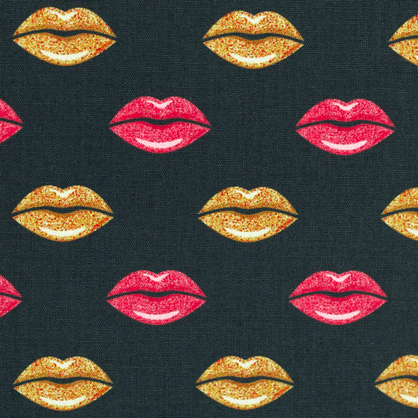 Baumwoll - Popeline  Kim - Lippen - Kussmund