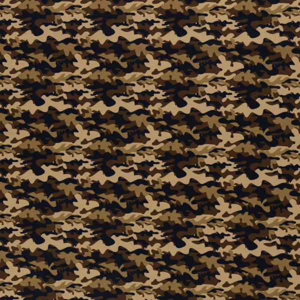 Baumwoll Webware Kim - Camouflage braun