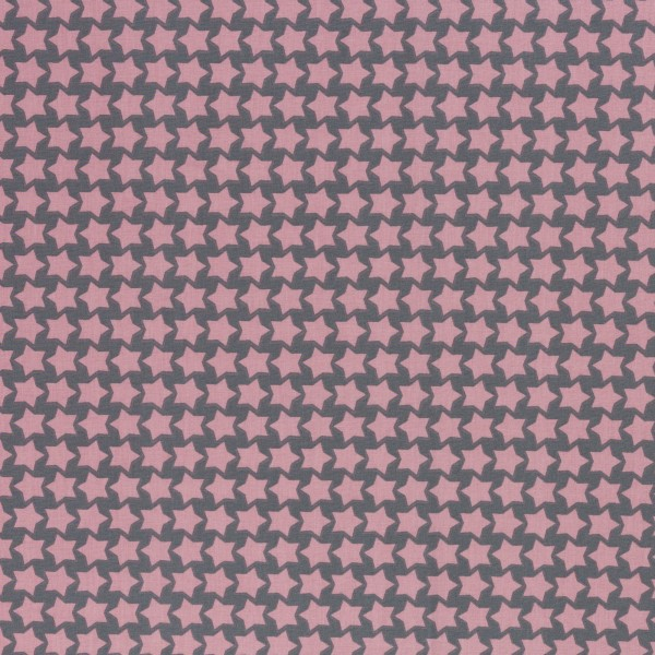 Staaars by Farbenmix - beschichtete Baumwolle - Sterne rosa - grau - Kopie