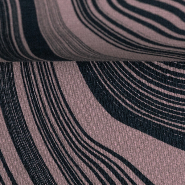 Modal French Terry Stone Layers by Thorsten Berger - Steinschichten in altrosa - Rest 1,25 m