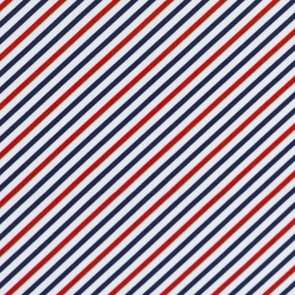 Baumwoll Webware Kiel - diagonale Streifen rot - navy - weiß