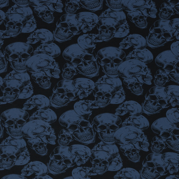 Sweat Michi mit Totenköpfen in blau - angeraut