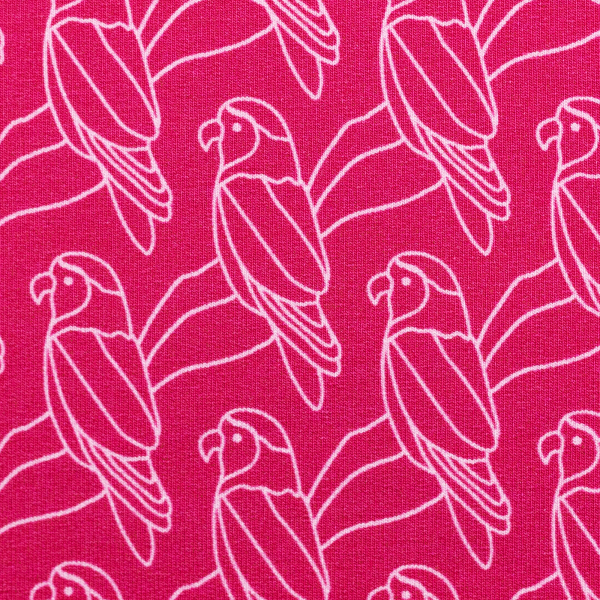 Modal French Terry Canto Canto by Jolijou - Papagei auf pink