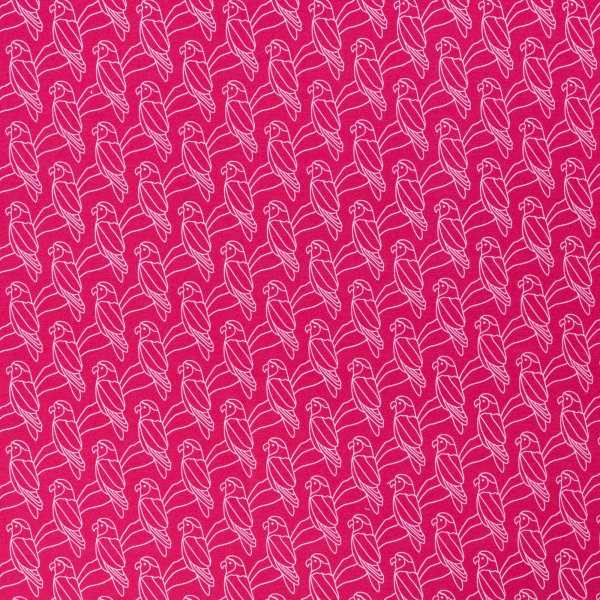 Modal French Terry Canto Canto by Jolijou - Papagei auf pink