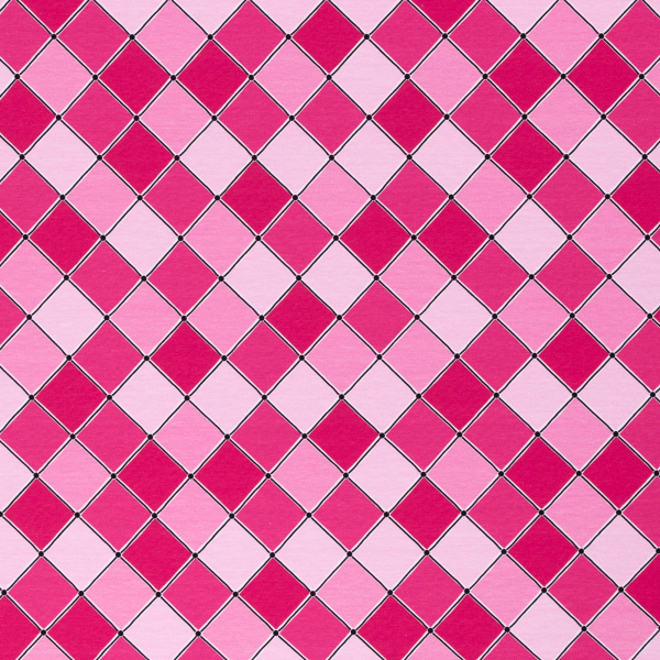 Free Horses by Steinbeck - French Terry mit Karo diagonal in rosa-pink