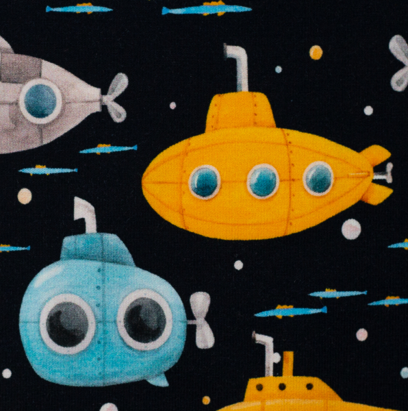 Baumwolljersey Nora U-Boote auf navy
