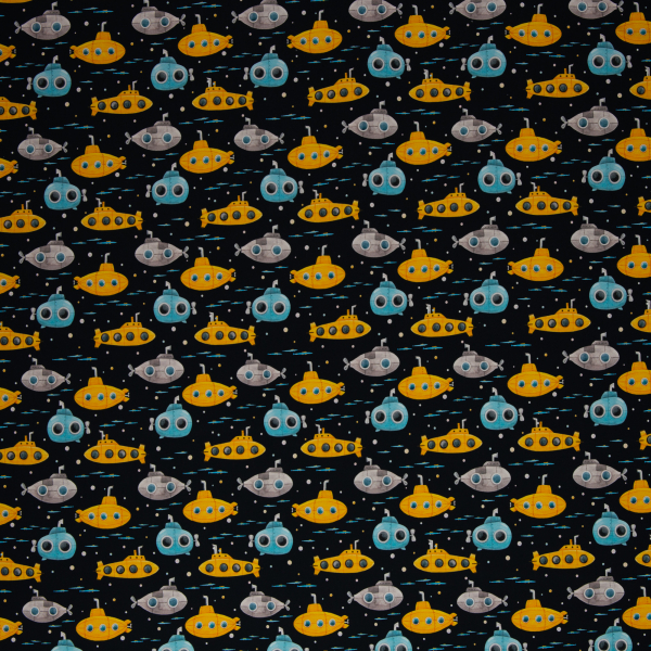 Baumwolljersey Nora U-Boote auf navy