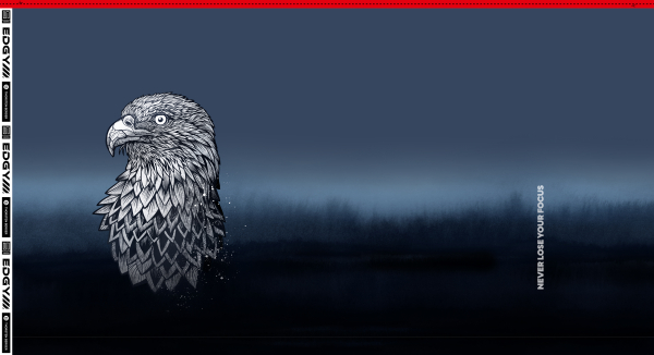 Sunset by Thorsten Berger - Adler - Eagle auf blau - Never lose your focus  - French Terry