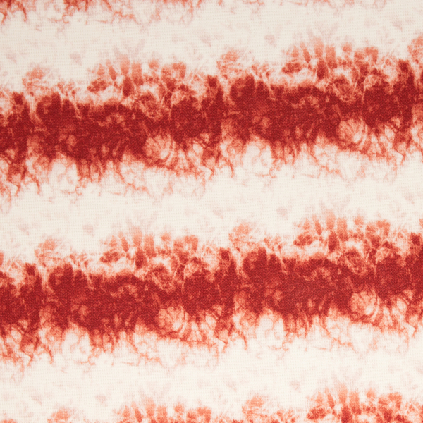 Waffeljersey Anton mit breiten Streifen - Batikoptik rot