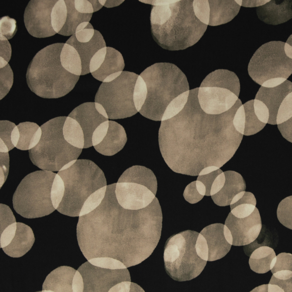 Viskose Webware Noviembre by Bienvenido Colorido - Kreise in grau schwarz