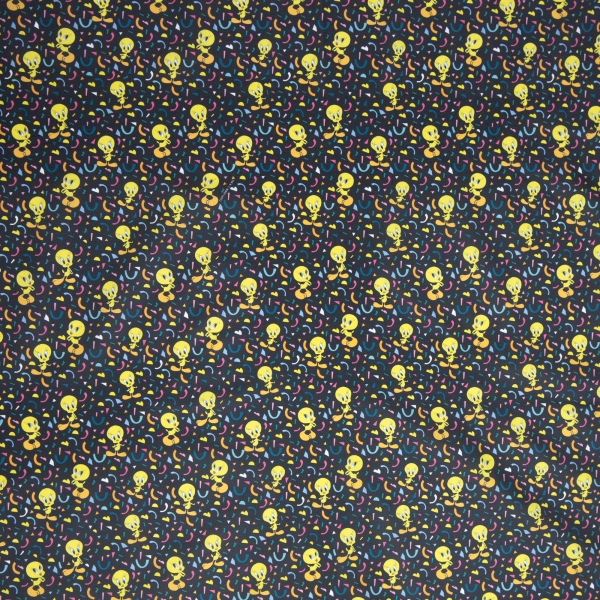 Baumwoll - Popeline  Looney Tunes - Tweety auf schwarz
