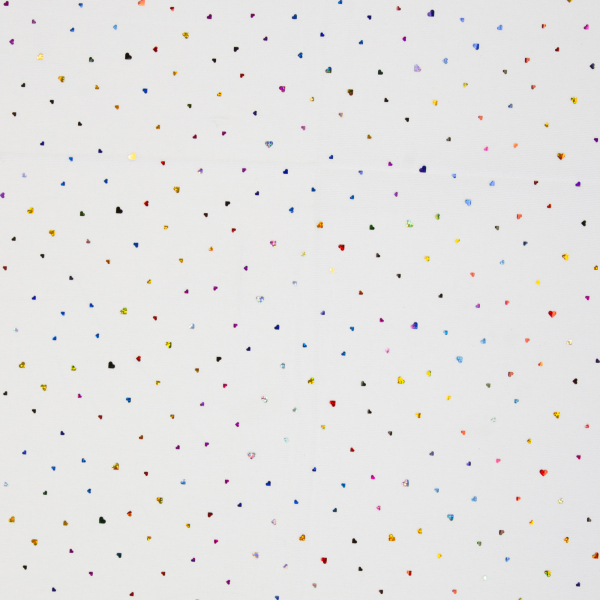 Tüll - Ballerinatüll - Softtüll Hearts - Glitzer- Herzen auf weiß