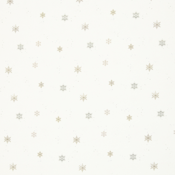 French Terry Beyond Nordic mit Schneeflocken auf weiß - leicht angeraut