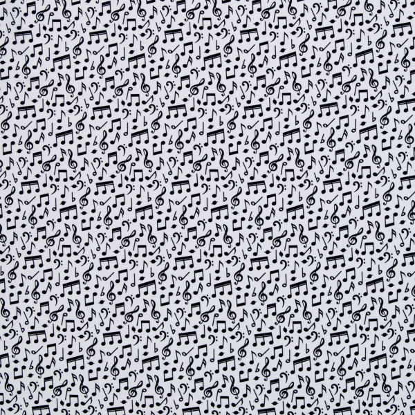 Baumwoll Webware Tim - Noten auf weiß