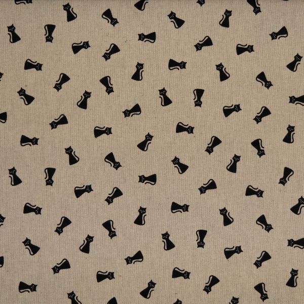 Dekostoff Balingen mit kleinen Katzen in schwarz
