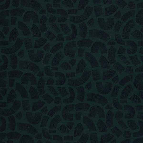 Modal French Terry Camino by Bienvenido Colorido - Muster auf dunkelgrün