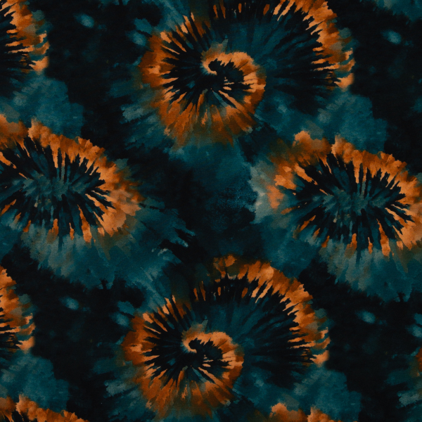 Modal French Terry Kira mit Batik Muster in orange - grün