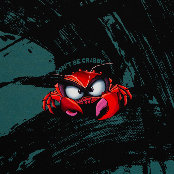 French Terry  Panel Eddy the Crab by Thorsten Berger - Krabbe auf grün