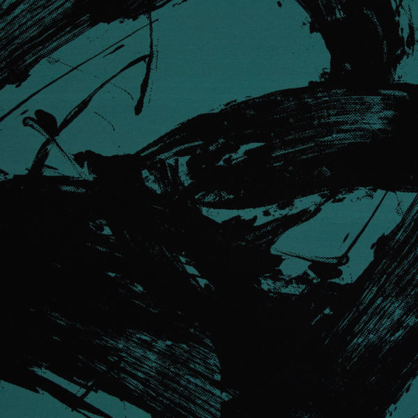 French Terry Eddy the Crab by Thorsten Berger - Kombistoff mit großem Muster auf grün