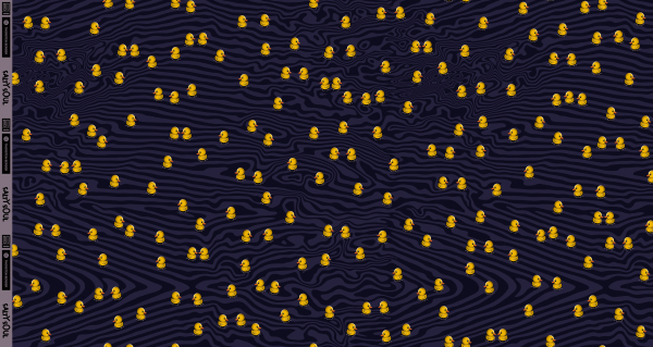 French Terry What the Duck by Thorsten Berger - kleine Enten auf blau