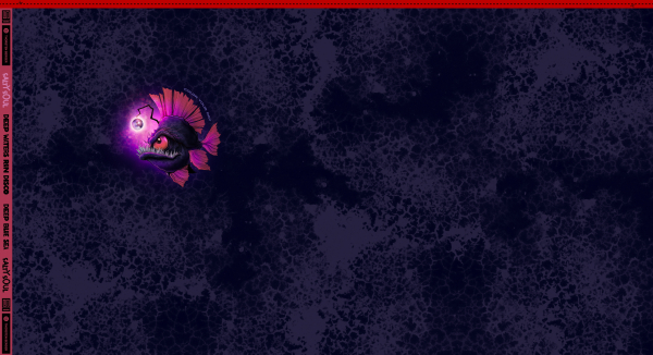 French Terry  Panel Deep Water by Thorsten Berger - Anglerfisch mit Discokugel