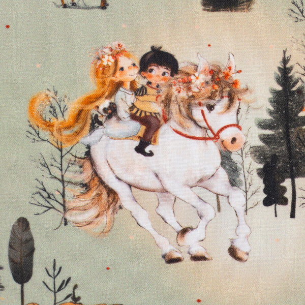 Baumwoll - Popeline Fairy Tale mit Rapunzel