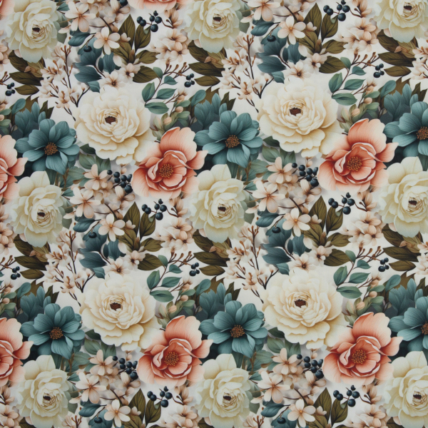 Oxford Flowing Bloom by Sarah Mariam - Outdoorstoff mit Blüten in