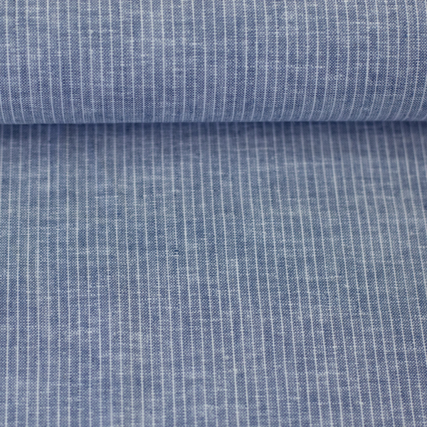 Leinen - Baumwollmix Paul Streifen denim blau