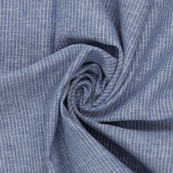 Leinen - Baumwollmix Paul Streifen denim blau