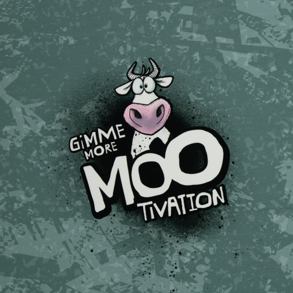 French Terry  Panel Let´s Moove by Thorsten Berger - Kuh mit Motivation