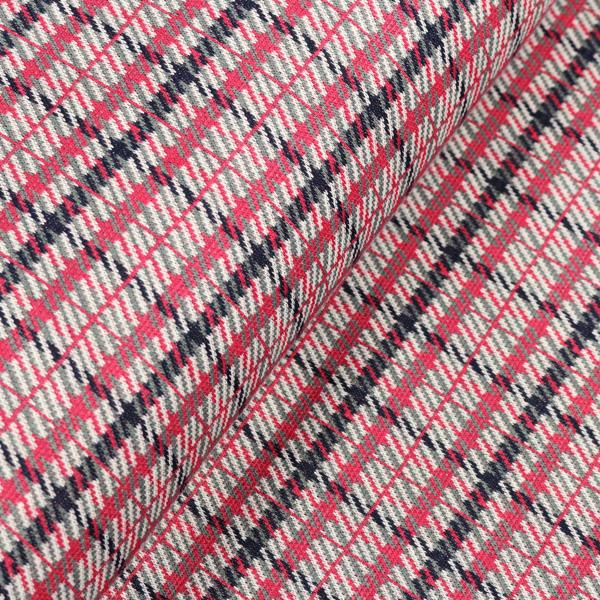 Jacquard Jersey Pepita großes Karo - Muster in pink - grau