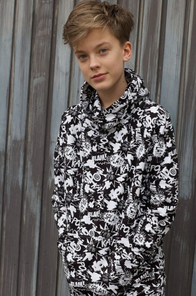 French Terry Black & White Baam - Schrift