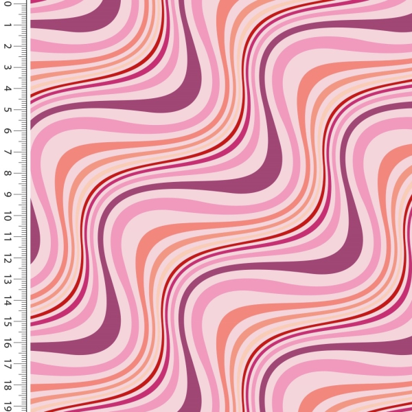 Viskose Webware - Stylez - Wellenmuster rosa - pink
