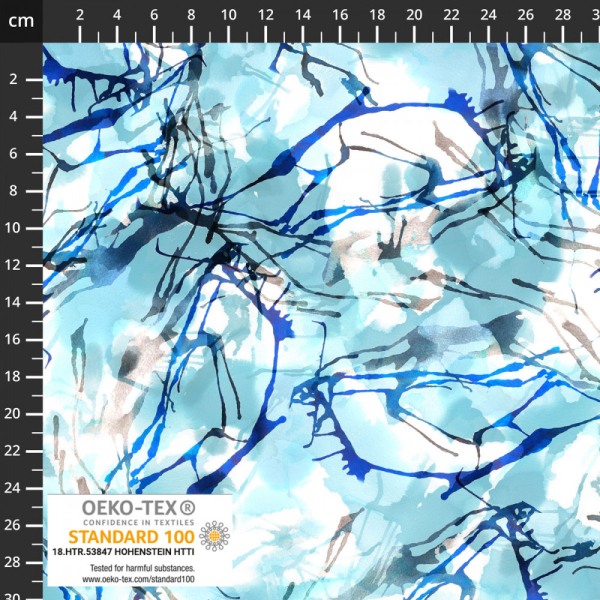 Baumwolljersey Avalana - Striche - Muster auf hellblau