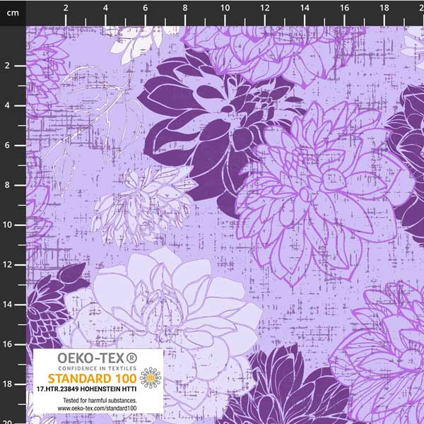 Baumwolljersey Avalana - große Blüten auf hellem lila