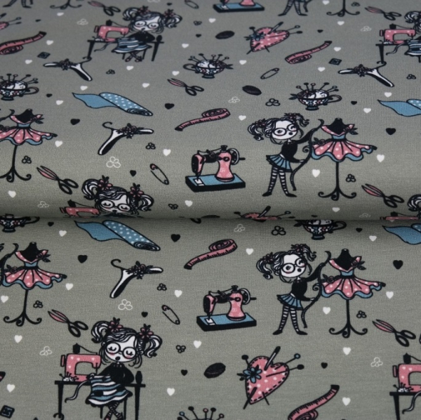 Baumwolljersey Nähen - Nähmaschine, Schneiderpuppe, nähen