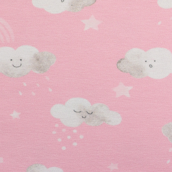 Baumwolljersey Little Spring - Wolken rosa