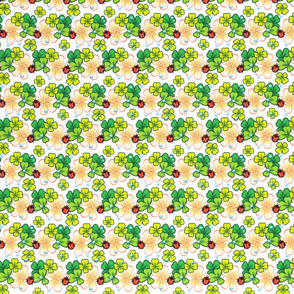 Baumwoll Webware Kim - Glückskäfer - Marienkäfer auf Klee