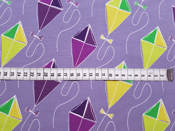 Drachenflug von Blaubeerstern - Baumwolljersey flieder - große Drachen - Rest 0,5 m